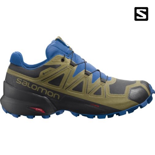 Sapatilhas Trail Running Salomon Speedcross 5 GTX Masculino Pretas Azuis Verde Oliva | PT J12564